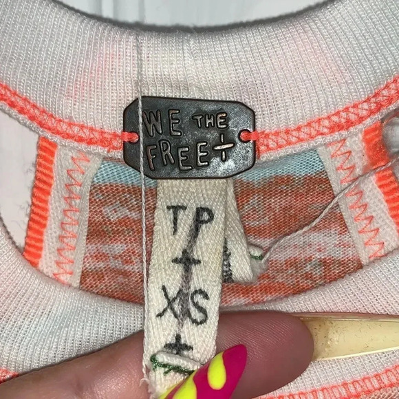 We The Free Orange Striped Halter Tank - Picture 3 of 4